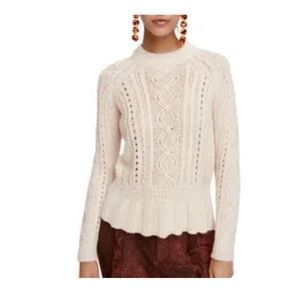 Like New Scotch & Soda Cable Peplum Sweater